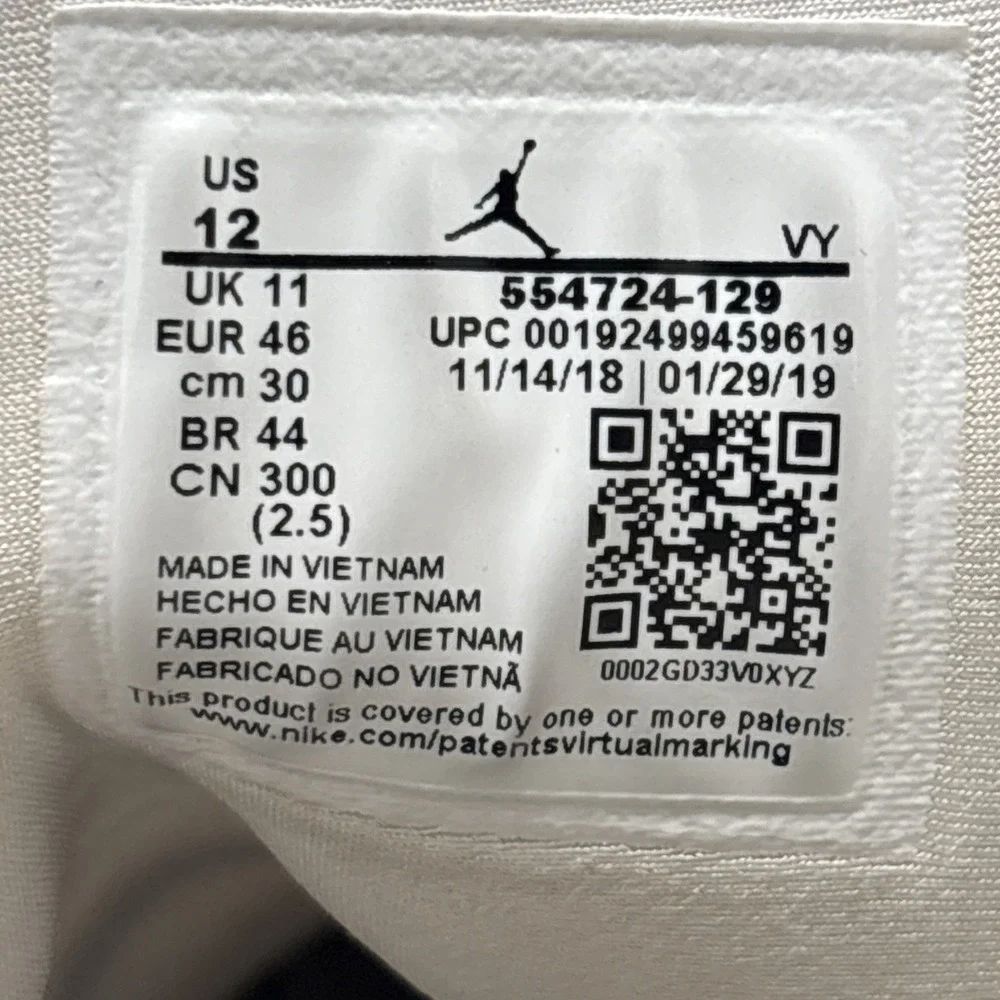 Size 12 - Jordan 1 Mid Triple White 2019 - 554724-129